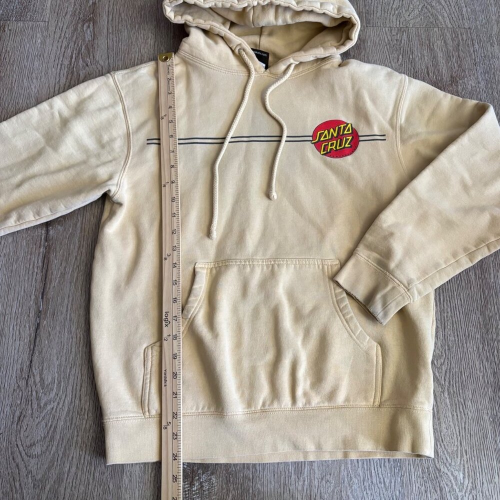 Santa Cruz faded yellow Hoodie Sweatshirt Mens S - Picture 5 of 7